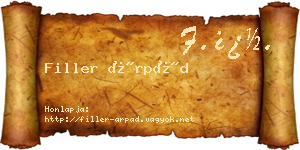 Filler Árpád névjegykártya