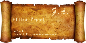 Filler Árpád névjegykártya